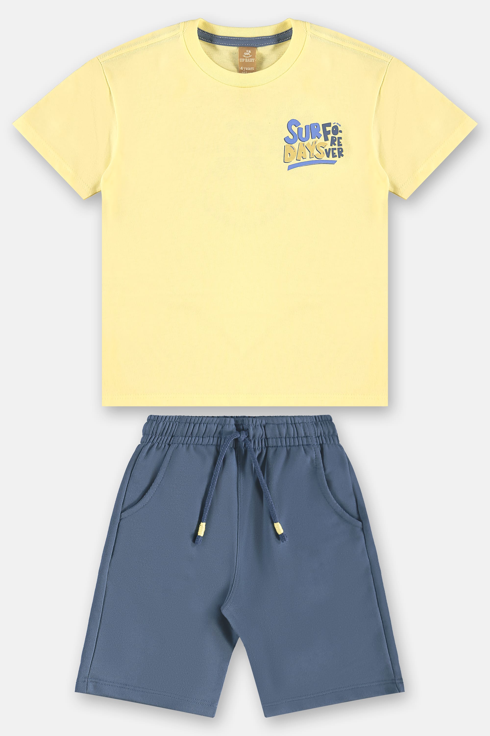 Conjunto Surf Days Infantil Masculino com Camiseta e Bermuda (Amarelo) Up Baby - Imagem 2